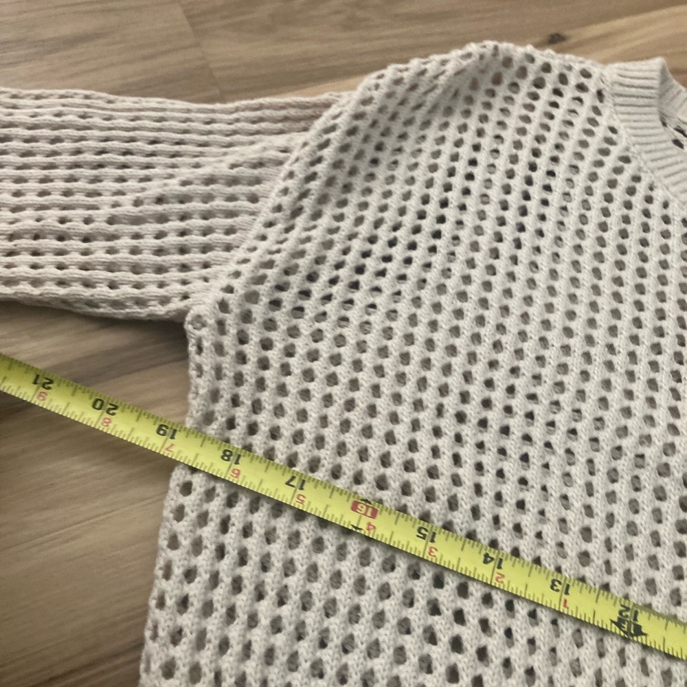 Calvin Klein Womens Knitted Beige Netted Long Sleeve Top Xs Nwt - Picture 5 of 5